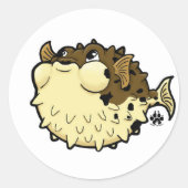 Puffer Fish Classic Ronde Sticker (Voorkant)