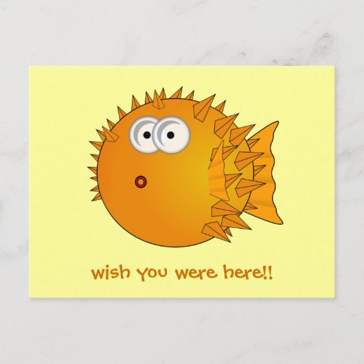 Puffer fish - grappige verhalen briefkaart (Voorkant)