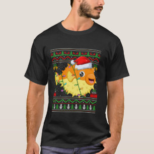 Puffer Fish Kerstverlichting Santa Ugly Sweater XM T-shirt