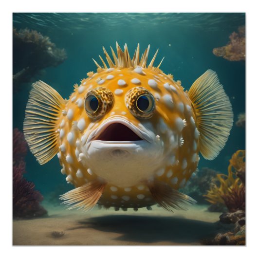 Puffer Fish no 3 Glanzend Poster Perfect Poster (Voorkant)