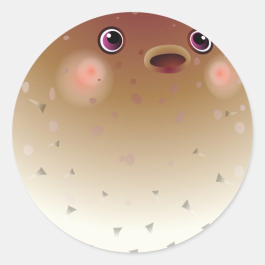 Puffer-vis Ronde Sticker (Voorkant)