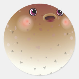 Puffer-vis Ronde Sticker
