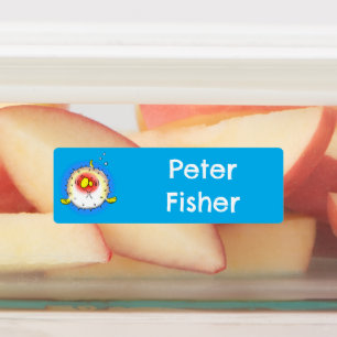 Puffer vis stekelvarken vis cartoon gepersonalisee labels