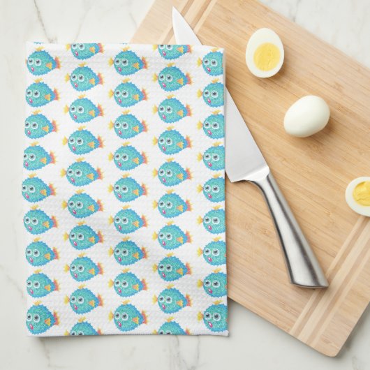 Pufferfish Dish Towel Theedoek (Quarter Fold)