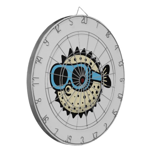 Puffervis Dartbord (Voorkant Links)