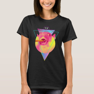 Puffervis Eet Carrot Meme Blowfish Retro Vapor T-shirt