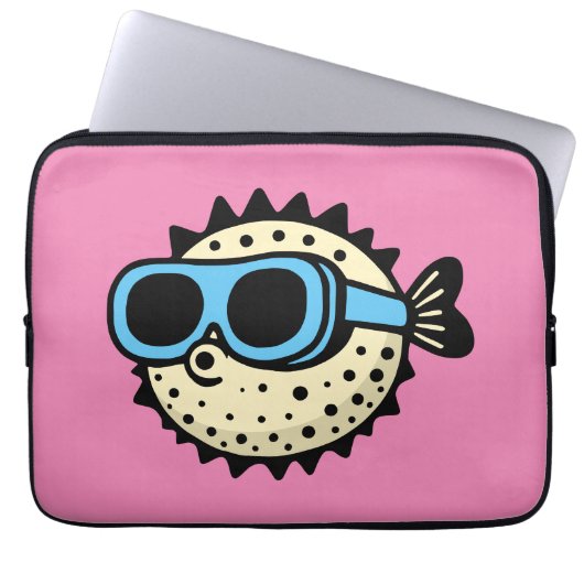 Puffervis Laptop Sleeve (Voorkant)