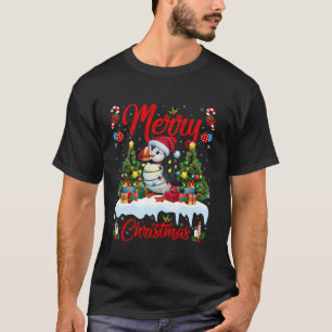 Puffin Bird Kerstboom Verlichting Santa Hat Puffin T-shirt