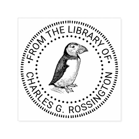 Puffin Bird  Tekenbibliotheek Boeknaam Zelfinktende Stempel (Design)