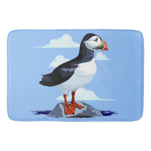 Puffin Cute Atlantic Seabird Badmat (Voorkant)