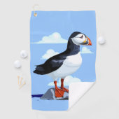 Puffin Cute Atlantic Seabird Golfhanddoek (Insitu)