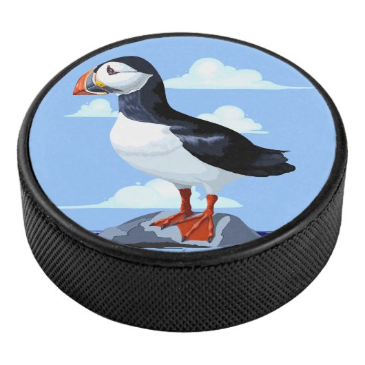 Puffin Cute Atlantic Seabird Hockey Puck (3/4)
