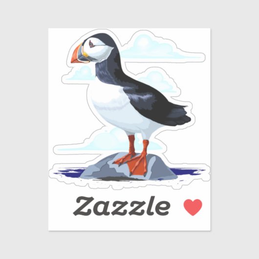 Puffin Cute Atlantic Seabird Sticker (Vel)