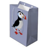 Puffin Design Gift Bag Medium Cadeauzakje (Achterkant Gekanteld)
