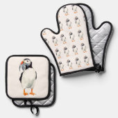 Puffin design ovenwant & pannenlap set (Voorkant / Achterkant)