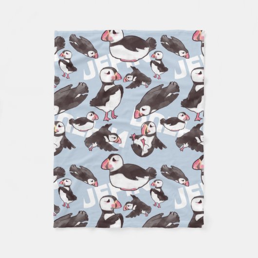 Puffin Fleece Baby Blanket Deken (Voorkant)