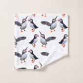 Puffin Frenzy Bathroom Towel Set Bad Handdoek (Wasdoekje)