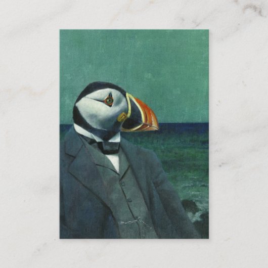 Puffin Gentleman ACEO visitekaartje (Voorkant)