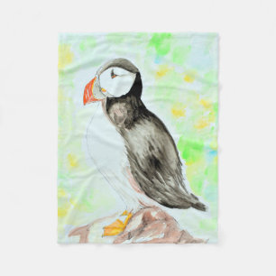 Puffin-inkt en Waterverf schilderen Fleece Deken