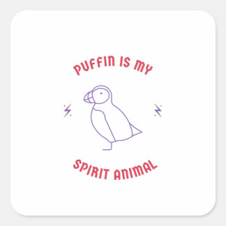 puffin is mijn gedistilleerde dier vierkante sticker
