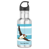 Puffin met een Pet van brei-Pet Waterfles (Voorkant)