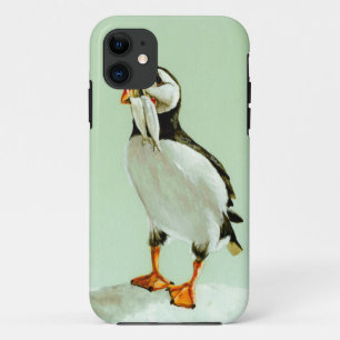 Puffin met vis iPhone 11 hoesje