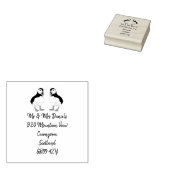 Puffin Mr & Mrs Retouradres Rubber Stamp Rubberstempel (Gestempeld)
