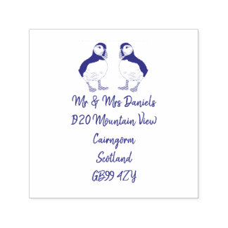 Puffin Mr & Mrs Retouradres Zelfinktende Stempel