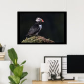 Puffin on Rock Poster (Thuiskantoor)