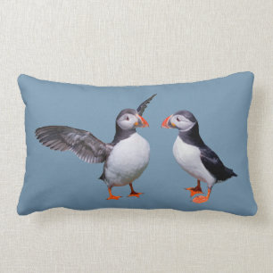 Puffin Pals Pillow (Sky Blue) Kussen