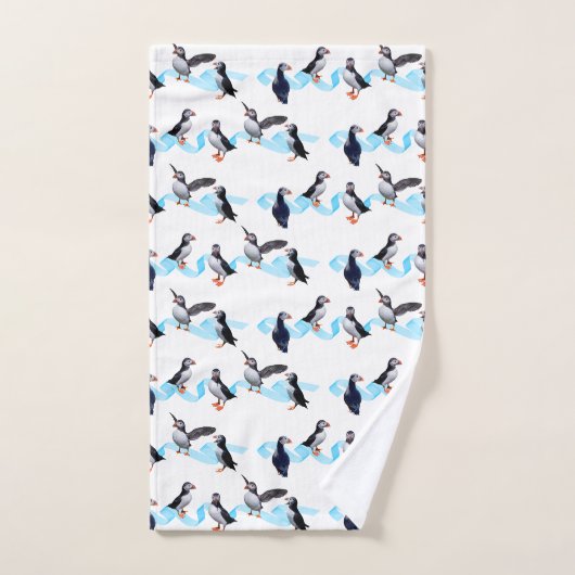 Puffin Party Bathroom Towel set Bad Handdoek (Handdoek)