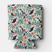 Puffin Pattern Warm Beige Blikjeskoeler (Achterkant)