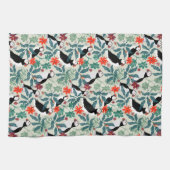 Puffin Pattern Warm Beige Theedoek (Horizontaal)