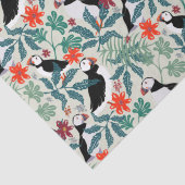 Puffin Pattern Warm Beige Tissuepapier (Detail)