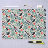 Puffin Pattern Warm Beige Tissuepapier (Craft)