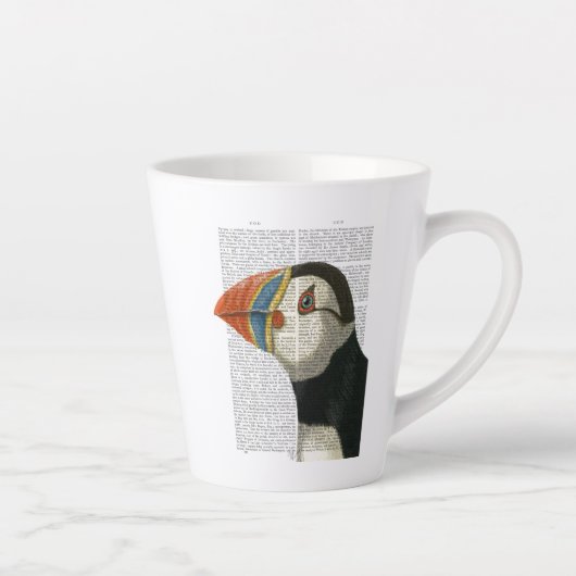 Puffin Portrait Latte Mok (Rechts)
