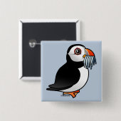 Puffin Prowess Vierkante Button 5,1 Cm (Voorkant /achterkant)