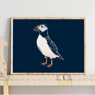 Puffin   Puffin Winter Wall Afdrukken voor kinderd Poster