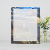 Puffin Rock Lined - 8.5" x 11" briefpapier blad (Staand voorkant)