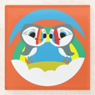 Puffin Rocks Glazen Onderzetter