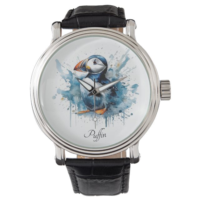 Puffin Splash, aangepast Horloge (Voorkant)