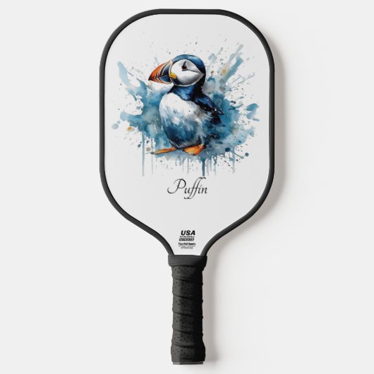 Puffin Splash, aangepast Pickleball Paddle (Voorkant)