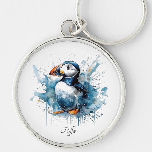Puffin Splash, aangepast Sleutelhanger (Voorkant)