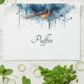 Puffin Splash, aangepast Theedoek (Gevouwen)