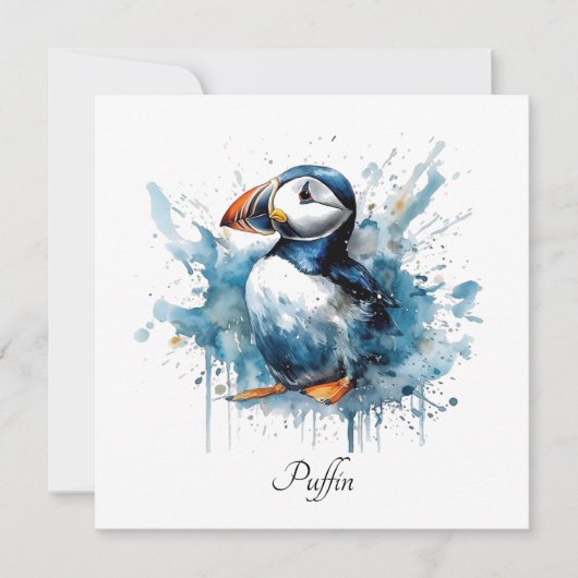 Puffin Splash, op maat gemaakt Feestdagenkaart (Voorkant)
