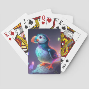 Puffin Vogel Dierportret Schilderen Wildlife Grati Pokerkaarten