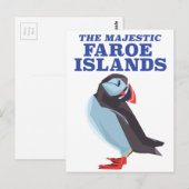 Puffin-vogel op de Faeröer Briefkaart (Voorkant / Achterkant)