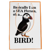 Puffin vogel zeevogel grappige verjaardag medium cadeauzakje (Voorkant)