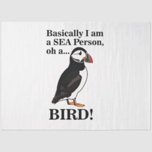 Puffin vogel zeevogel grappige verjaardag tissuepapier