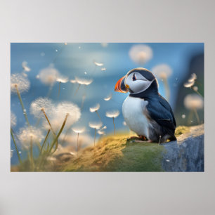 Puffin Wilde Vogel Dier Rustig Vreedzaam Poster
